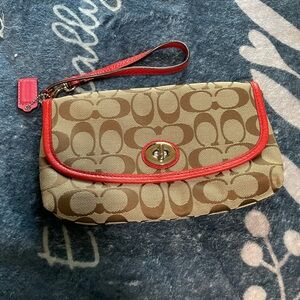 Coach Signature Large Flap Wristlet